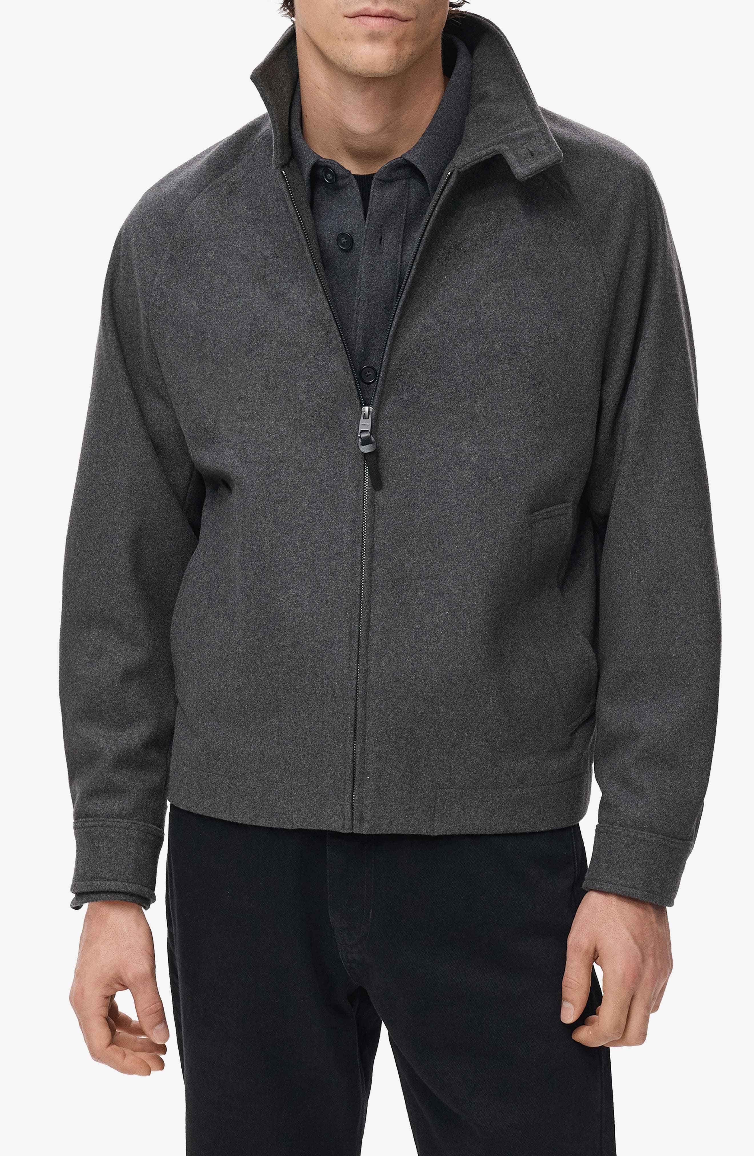 Wool Blend Melton Jacket