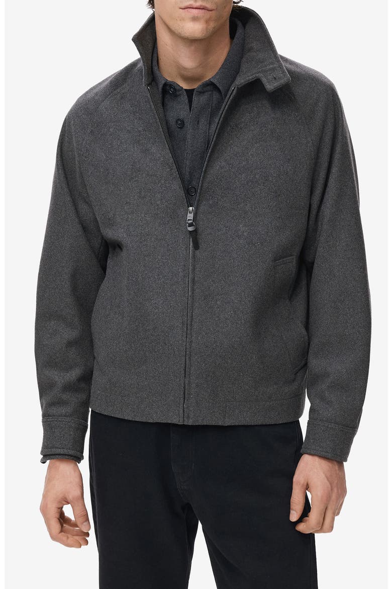 Wool Blend Melton Jacket, Main, color, GREY