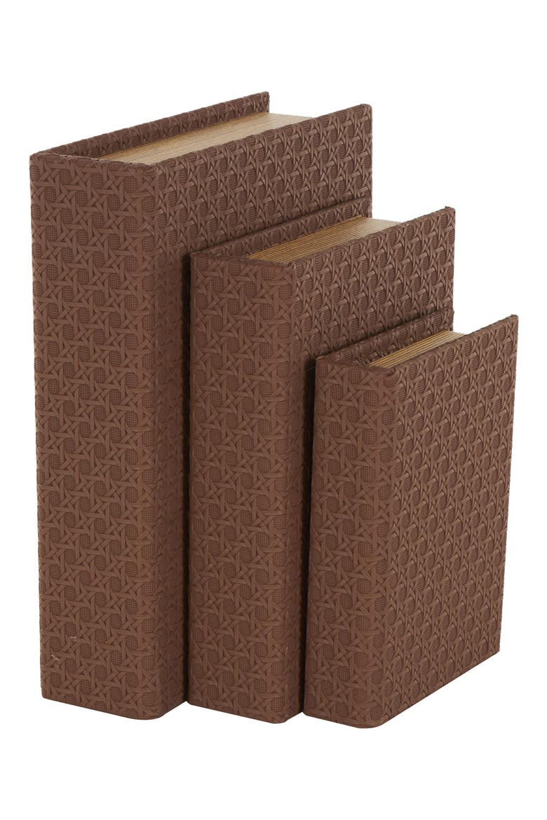 Set of 3 Faux Leather Book Boxes, Main, color, NO COLOR