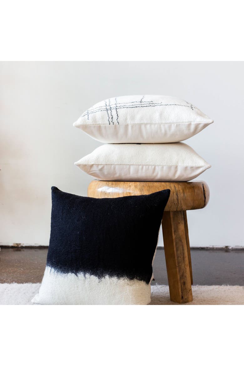 Eclipse Dip-Dyed Organic Wool Throw Pillow - Cover Only, Alternate, color, Natural - Large