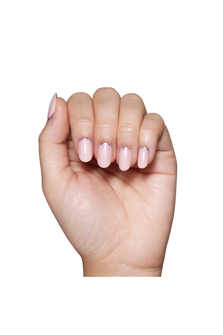 Short Round Press-On Nails Set, Alternate, color, SILVER BELLE