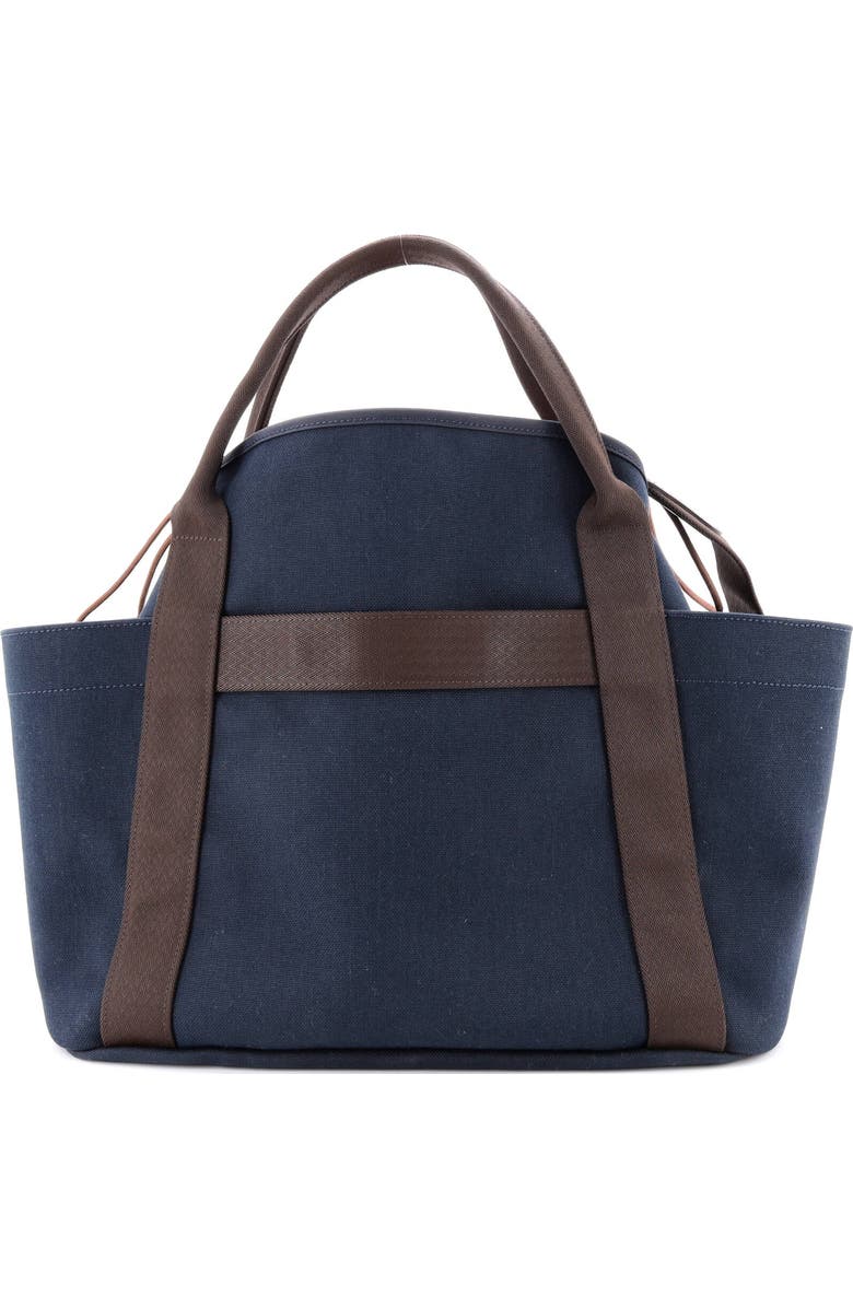 Pre-Owned Hermes Sac De Pansage Groom Handbag Canvas, Alternate, color, Bleu Nuit