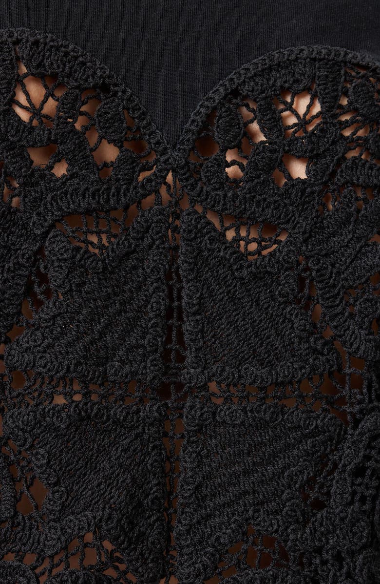 AllSaints Esme Amelie Crochet Heart Back T-Shirt, Alternate, color, Black