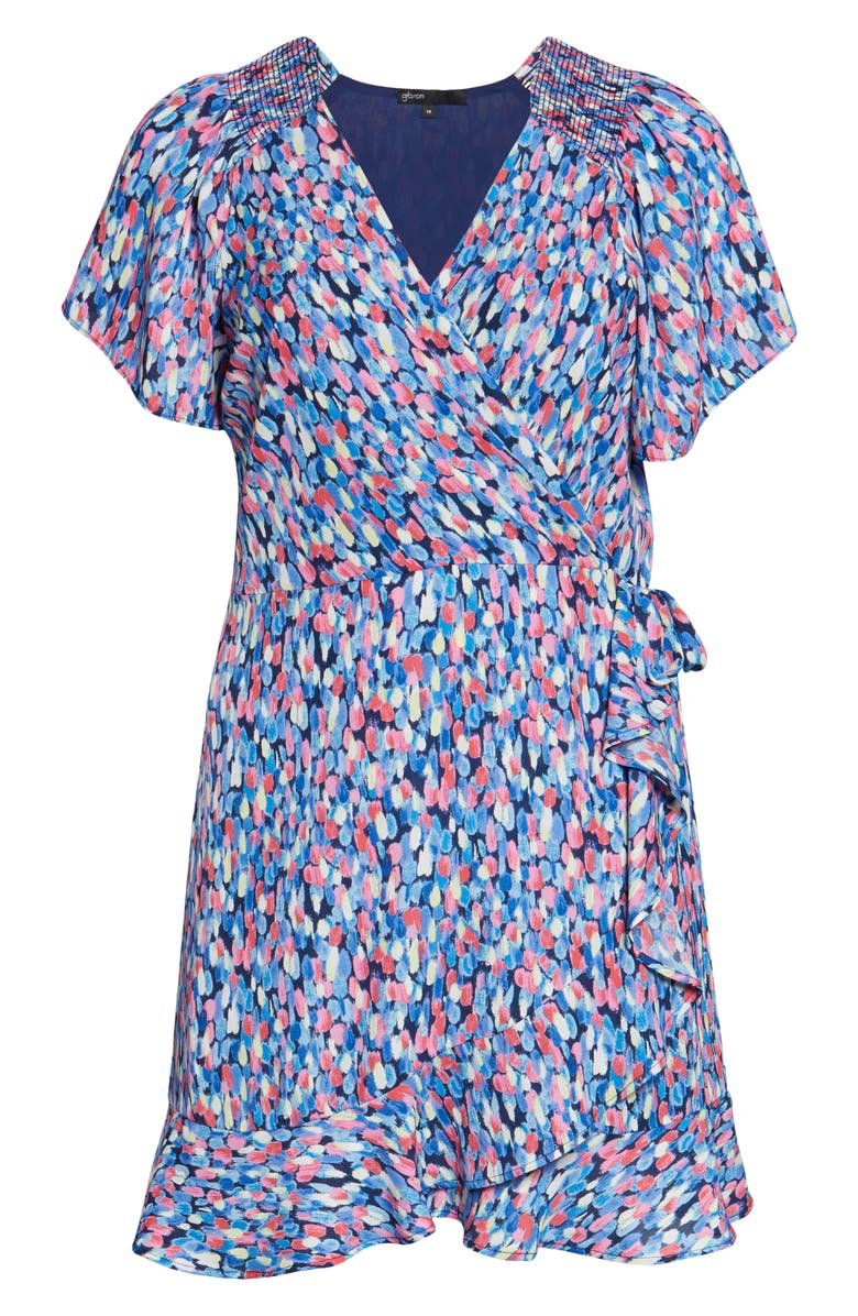 GIBSONLOOK Gibson x International Women's Day Steph Taylor Jackson Smocked Shoulder Ruffle Wrap Dress, Alternate, color, 