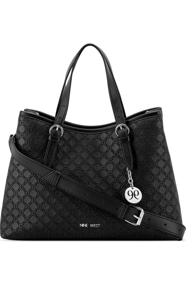 Nine West Kieran Satchel Bag, Main, color, Black