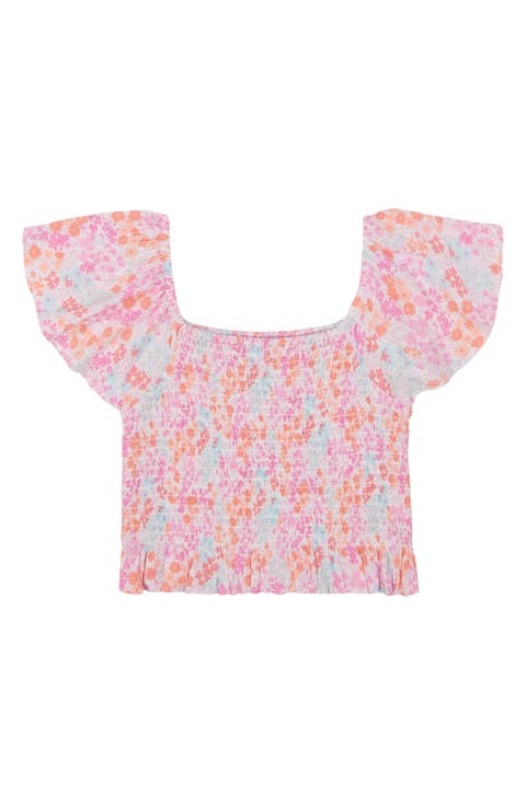 Kids' Paradise Cove Floral Smocked Crop Top (Big Kid)