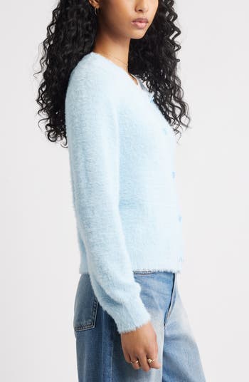 Fuzzy Scoop Neck Cardigan