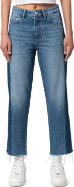 Mavi Jeans Savannah High Waist Raw Hem Crop Relaxed Straight Leg Jeans