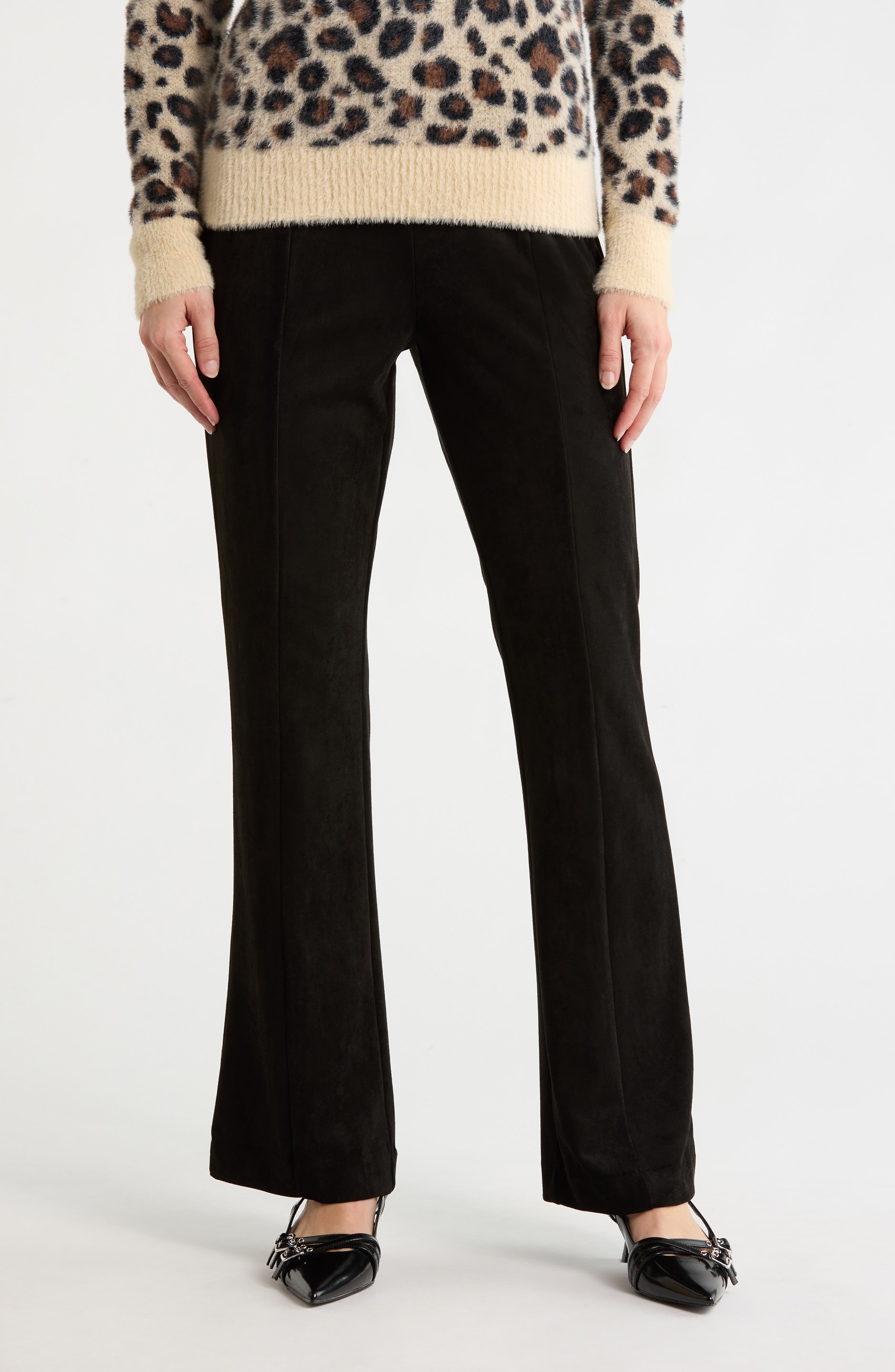 T Tahari Faux Suede Bootcut Pants