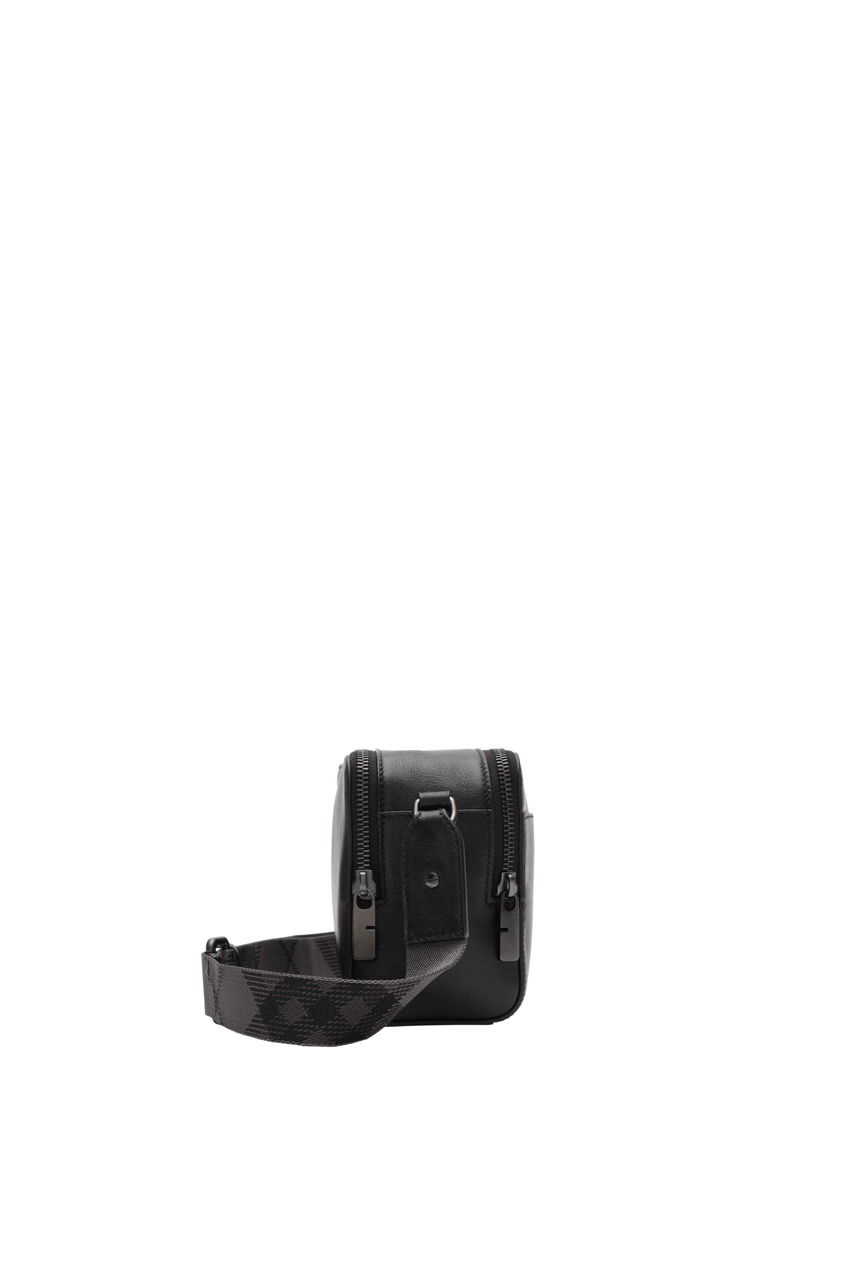 Burberry Pop Check Crossbody Bag, Alternate, color, Black/Iron Grey