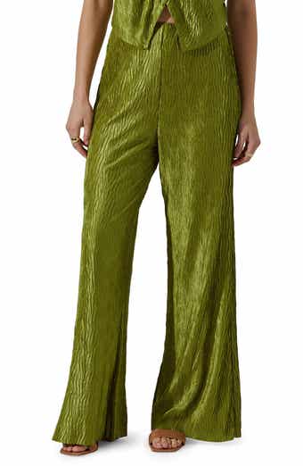 Plissé Wide Leg Pants