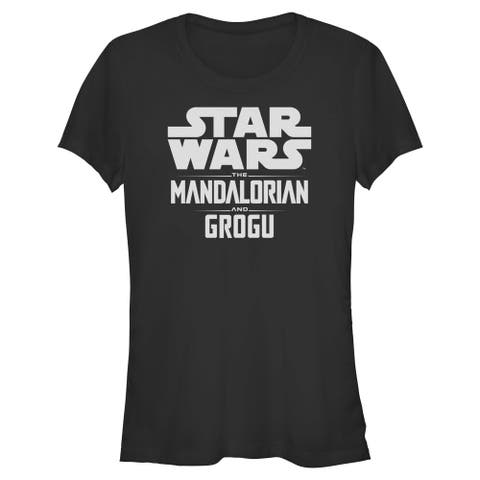 Junior's Star Wars The Mandalorian and Grogu Official Bold Logo  Graphic T-Shirt