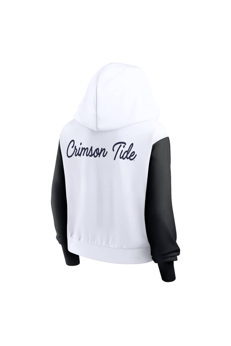 Women's Nike White Alabama Crimson Tide Cropped Beyond Capability Color-Block Script Full-Zip Hoodie, Alternate, color, White