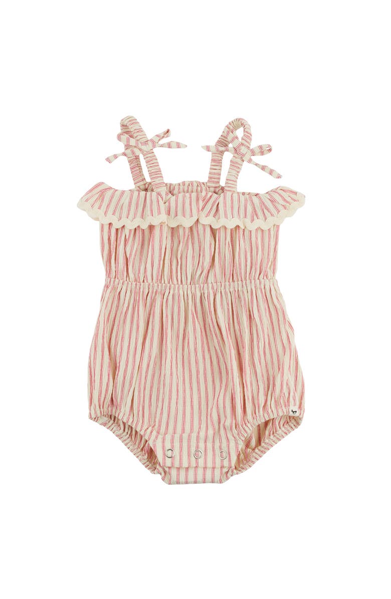 oh baby! Stripe Harriet Romper, Main, color, Red Cherry