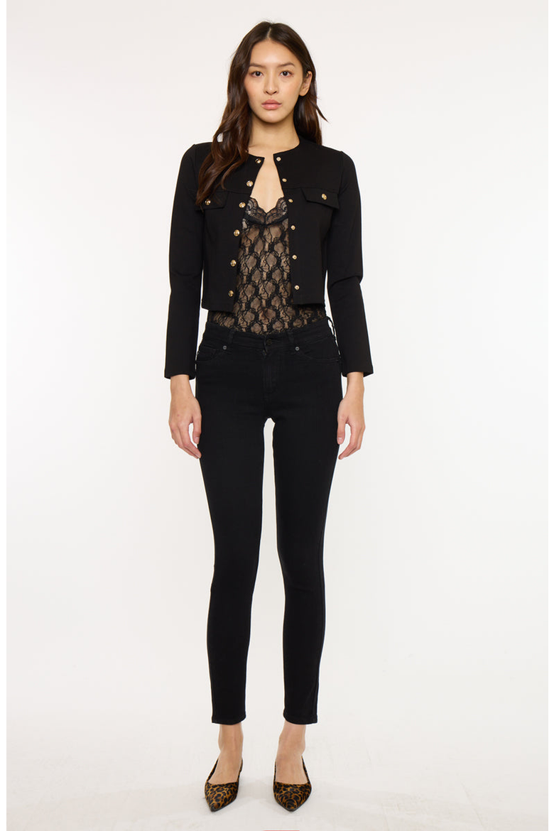 Anivia Essentials Mid Rise Super Skinny Jeans, Alternate, color, Black