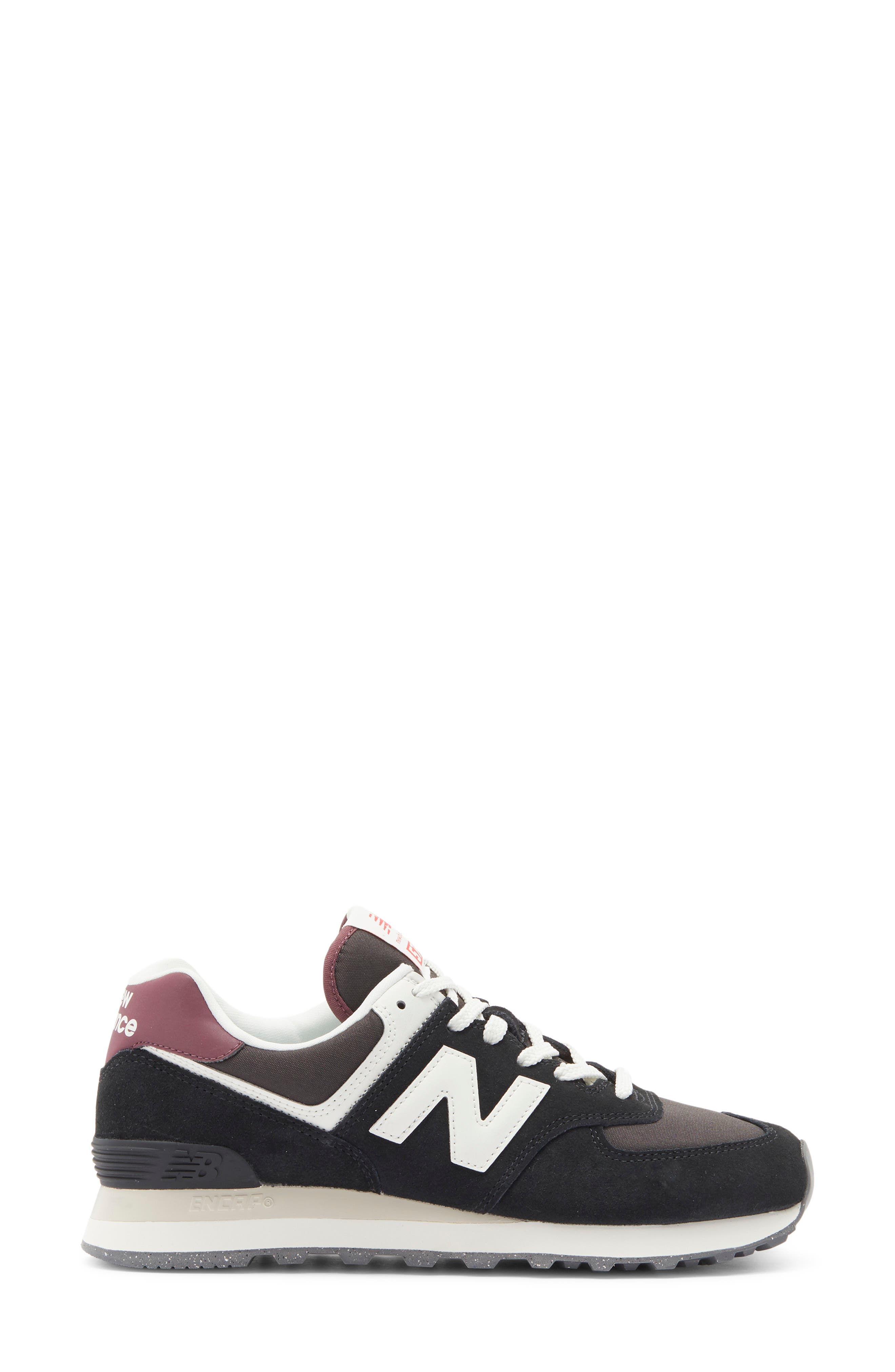 New Balance 574 Sneaker, Alternate, color, Black/ White