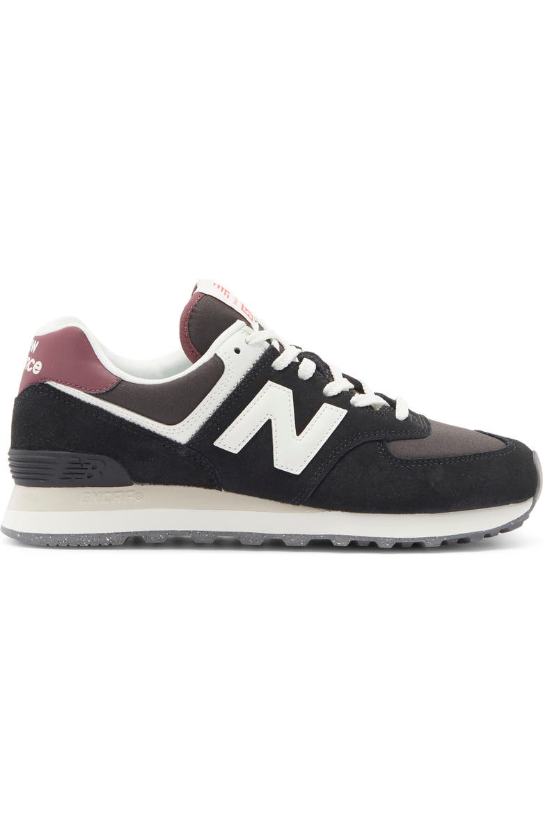 New Balance 574 Sneaker, Alternate, color, Black/ White