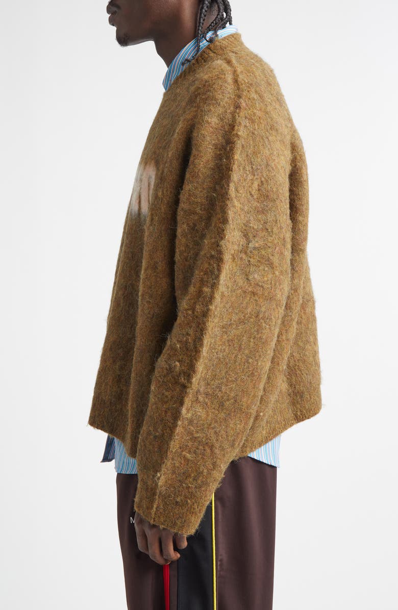 Martine Rose Joker Alpaca & Merino Wool Blend V-Neck Sweater, Alternate, color, Brown