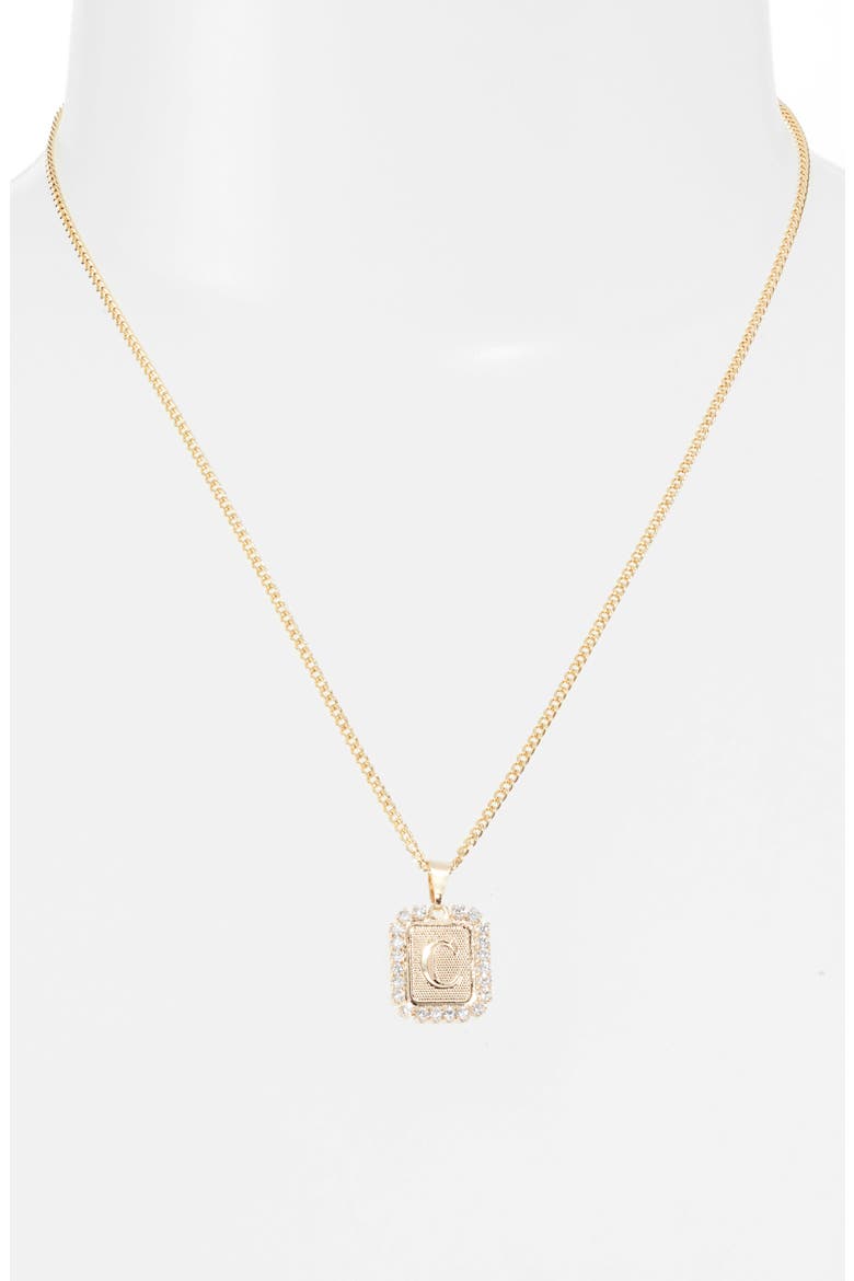 Royal Initial Card Necklace, Alternate, color, GOLD- C