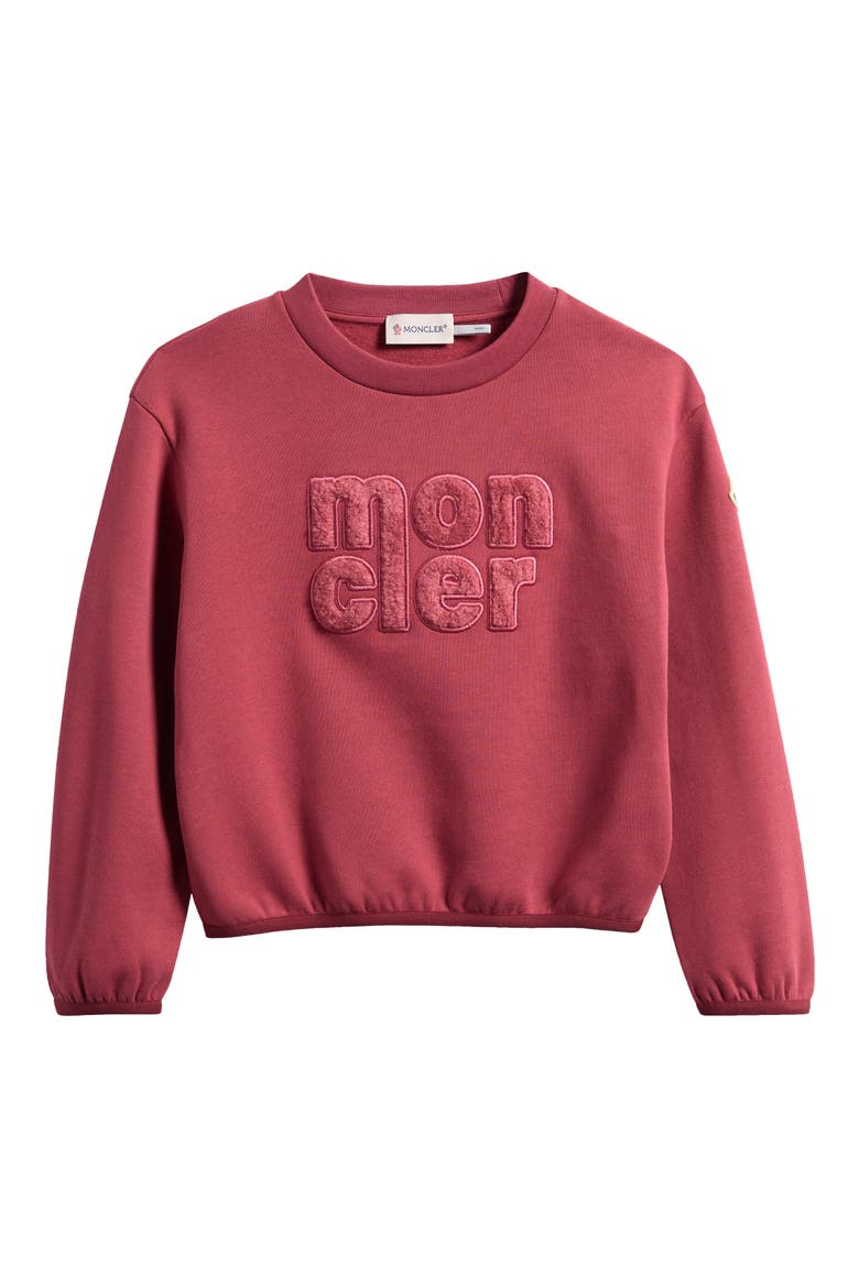 Kids' Logo Patch Sweatshirt, Main, color, DARK PINK