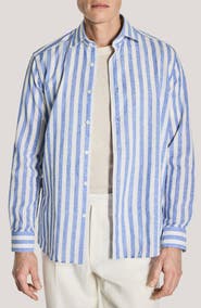 Jack Victor Jacques Linen & Cotton Button-Up Shirt