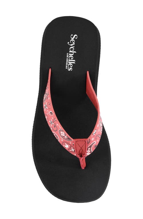 Seychelles Skyscraper Red Bandana Flatform Thong Sandals In Red