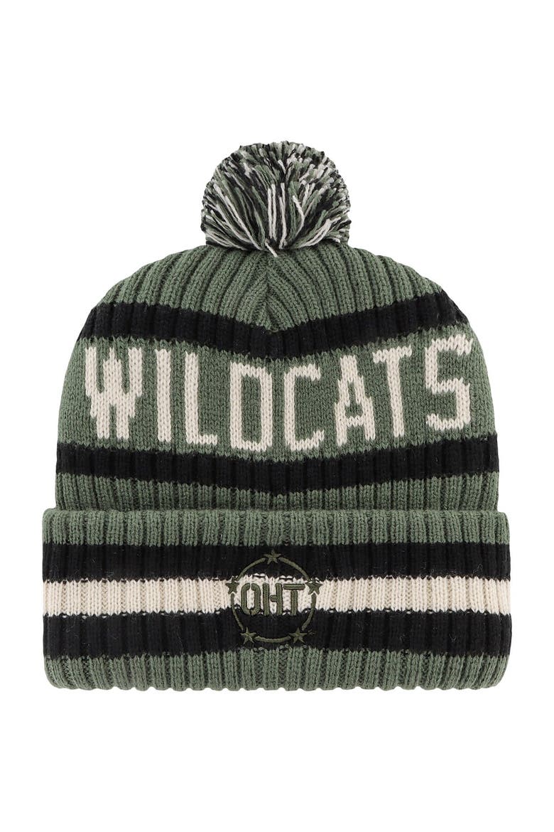Men's '47 Green Kentucky Wildcats OHT Military Appreciation Bering Cuffed Knit Hat with Pom, Alternate, color, Green