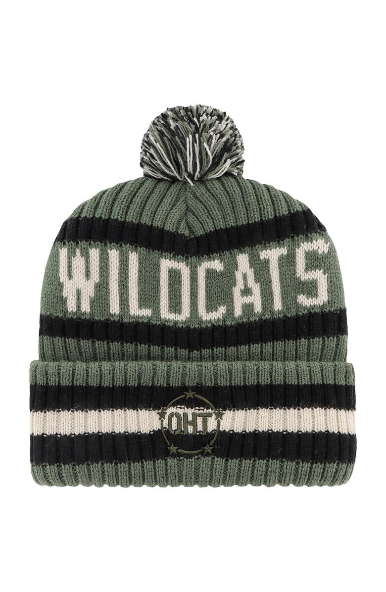 '47 Men's '47 Green Kentucky Wildcats OHT Military Appreciation Bering Cuffed Knit Hat with Pom, Alternate, color, Green