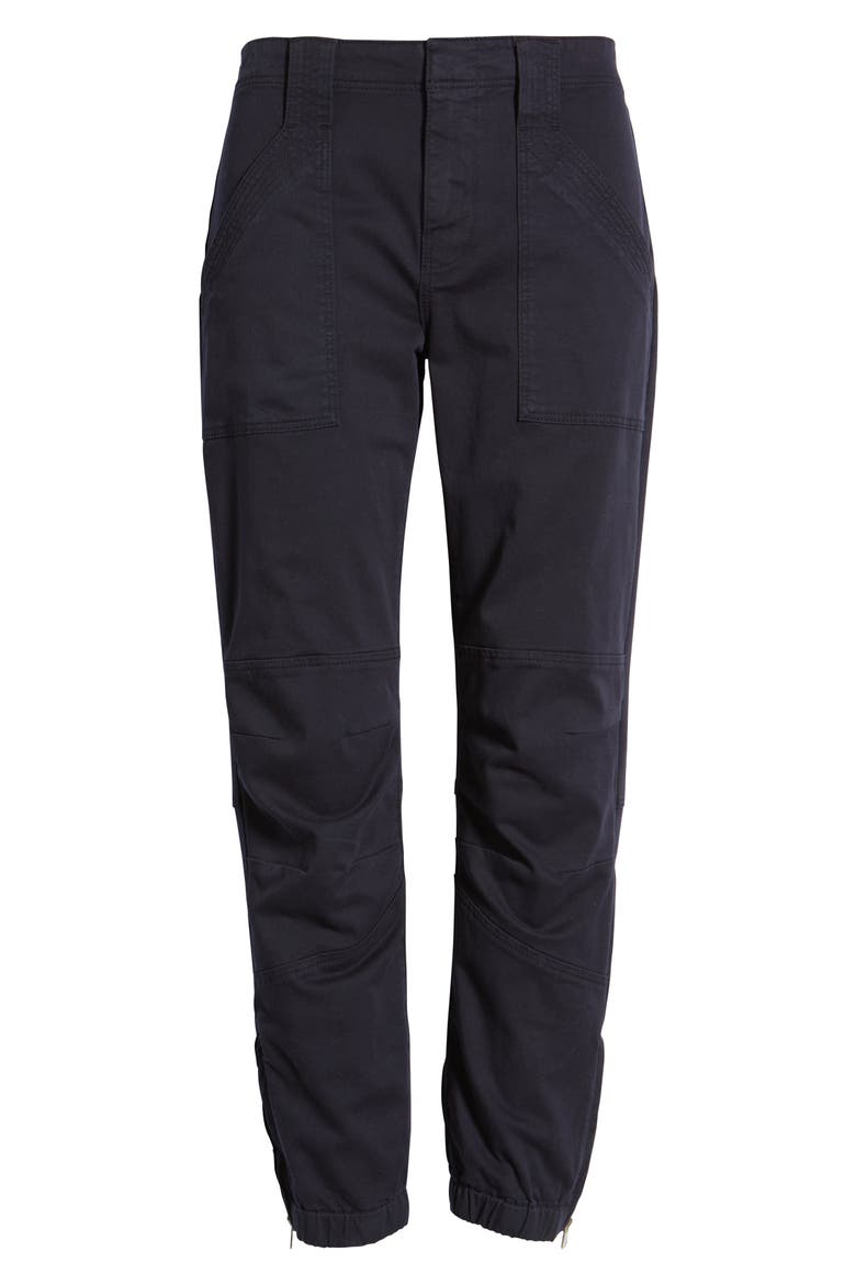 Trapunto Stitch Cuff Moto Pants, Alternate, color, WASHED NAVY