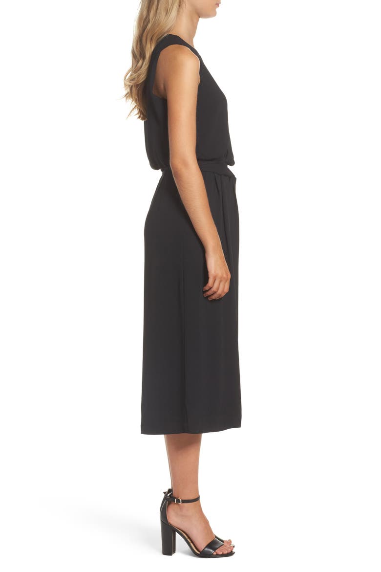 Moss Crepe Wide Leg Jumpsuit, Alternate, color, BLACK