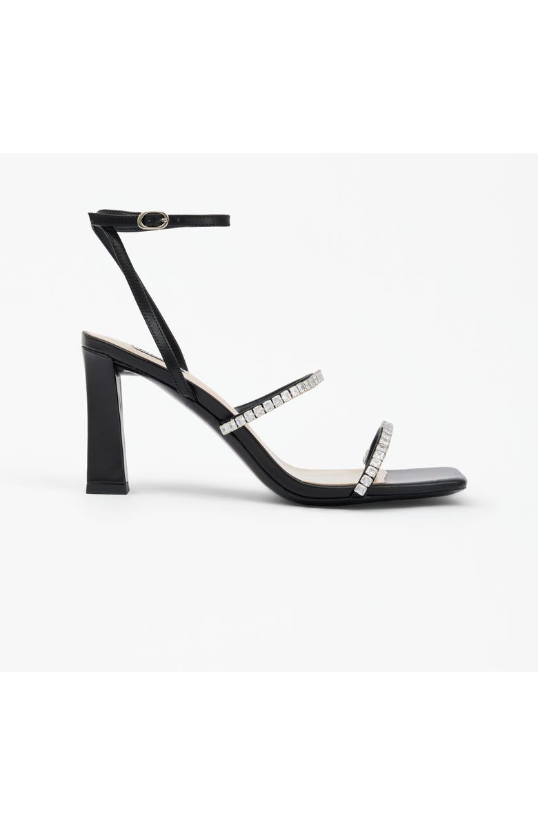 MI/MAI Nidal Rhinestone Detail Heeled Sandals, Main, color, Black