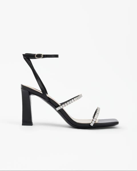 Nidal Rhinestone Detail Heeled Sandals