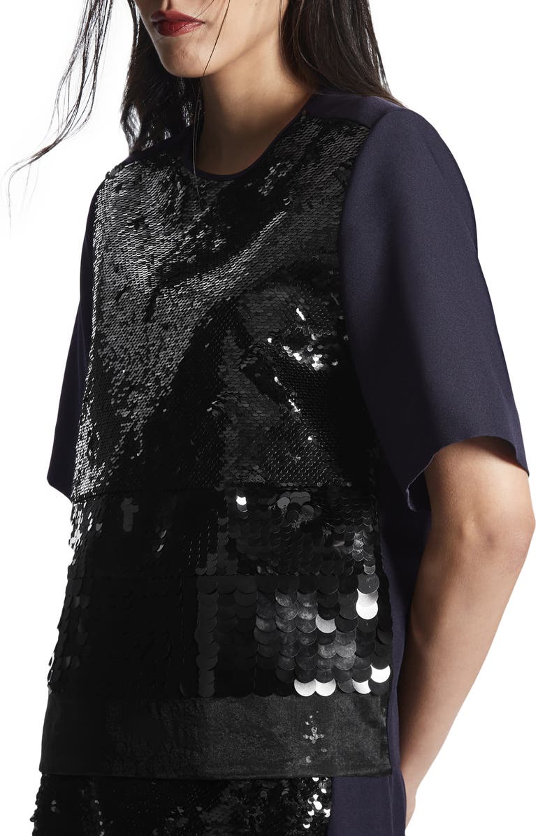 COS Sequin Recycled Polyester T-Shirt, Main, color, 