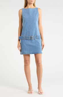 Habitual Belted Denim Minidress