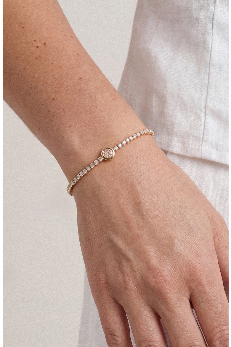 Single Tennis Chain Bracelet, Alternate, color, GOLD