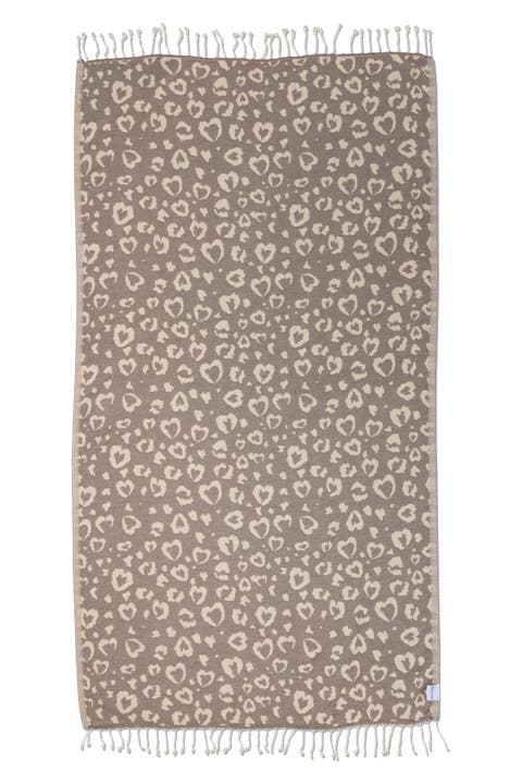 Leopard Heart Organic Turkish Towel