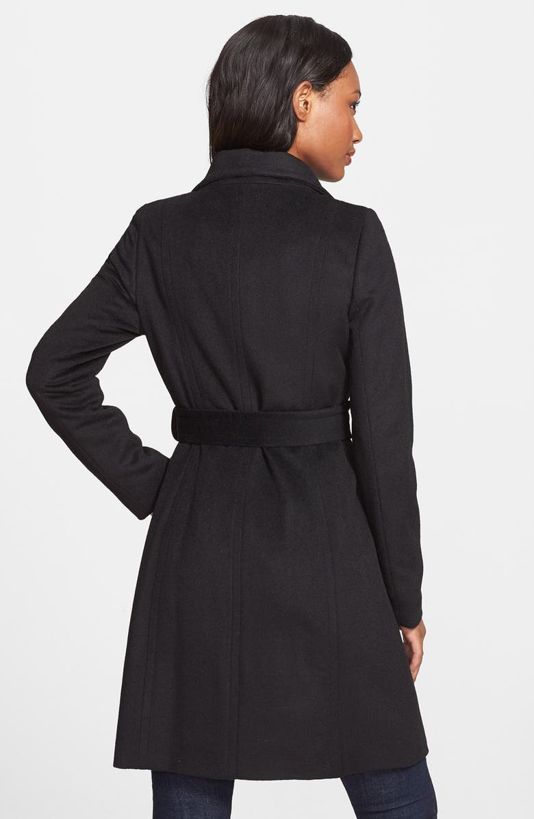 T Tahari 'Izzy' Asymmetrical Wool Blend Coat, Alternate, color, 