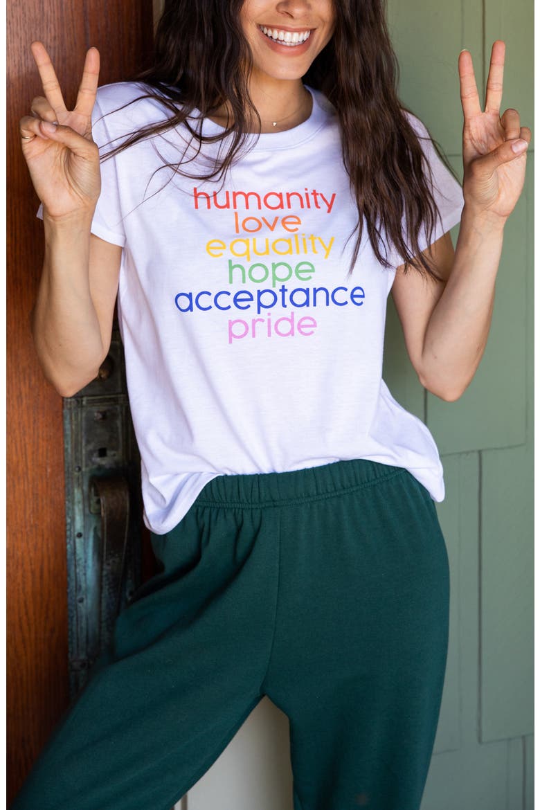 Pride List Graphic Tee, Main, color, WHITE