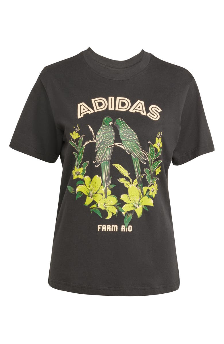 ADIDAS X FARM RIO x Farm Rio Birds Graphic T-Shirt, Alternate, color, Black