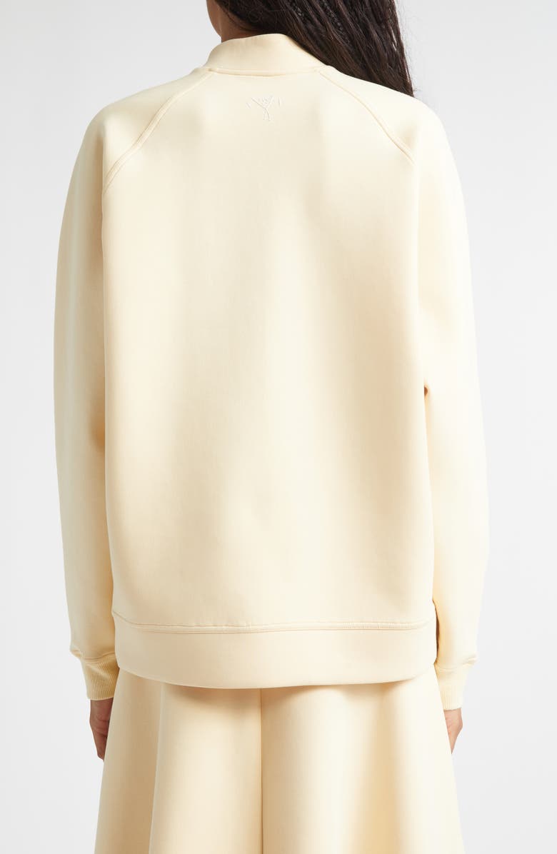 PLAN C Cotton Blend Scuba Knit Half Zip Pullover, Alternate, color, Straw