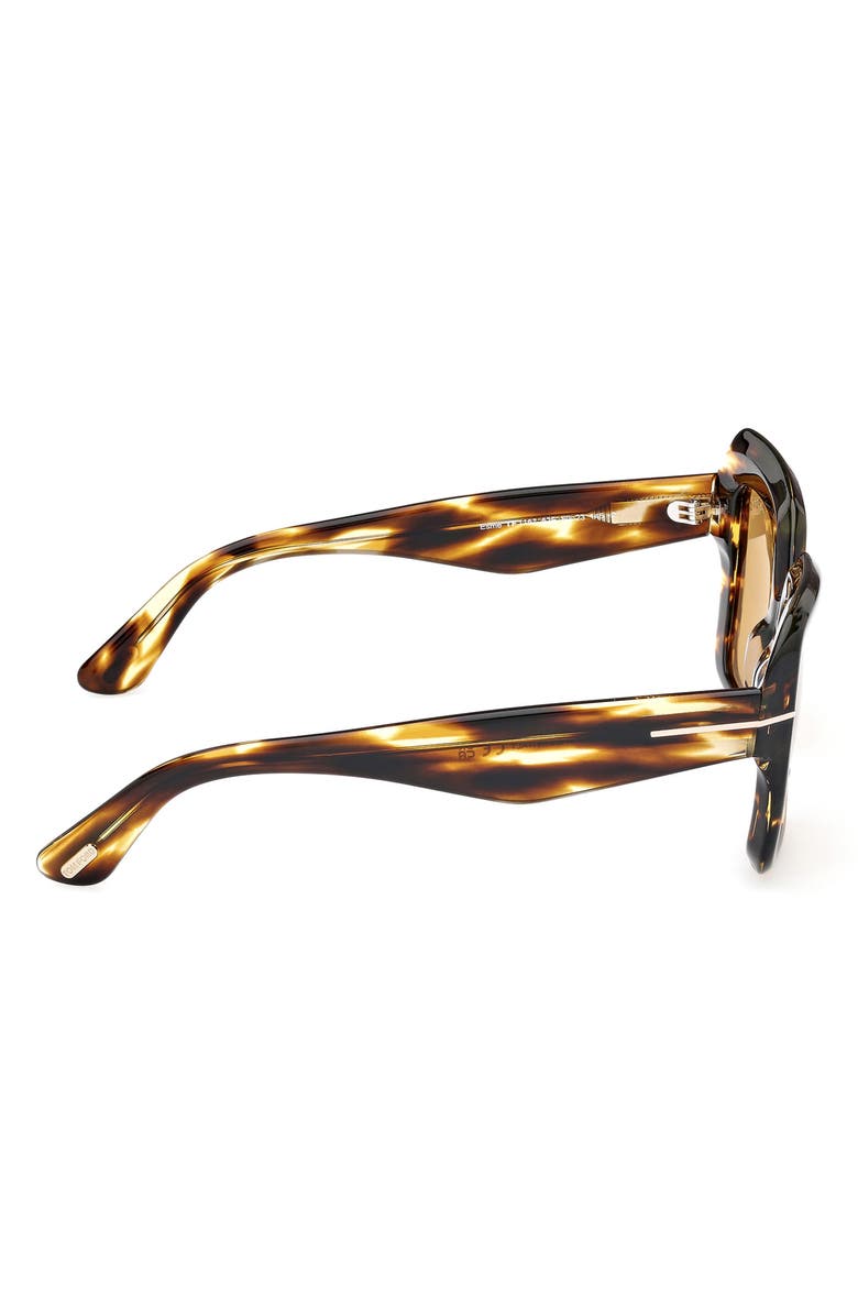 TOM FORD Esme 50mm Square Sunglasses, Alternate, color, Shiny Honey Brown / Amber