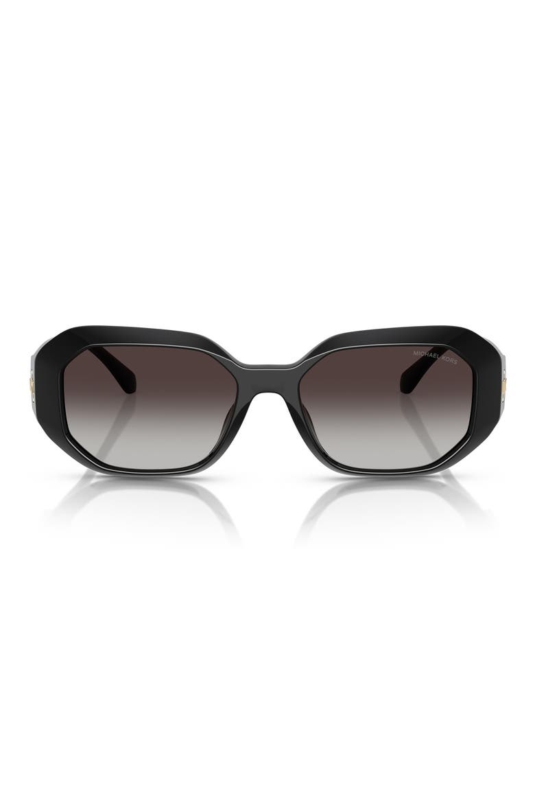54mm Gradient Geometric Sunglasses, Main, color, BLACK / DARK GREY GRADIENT