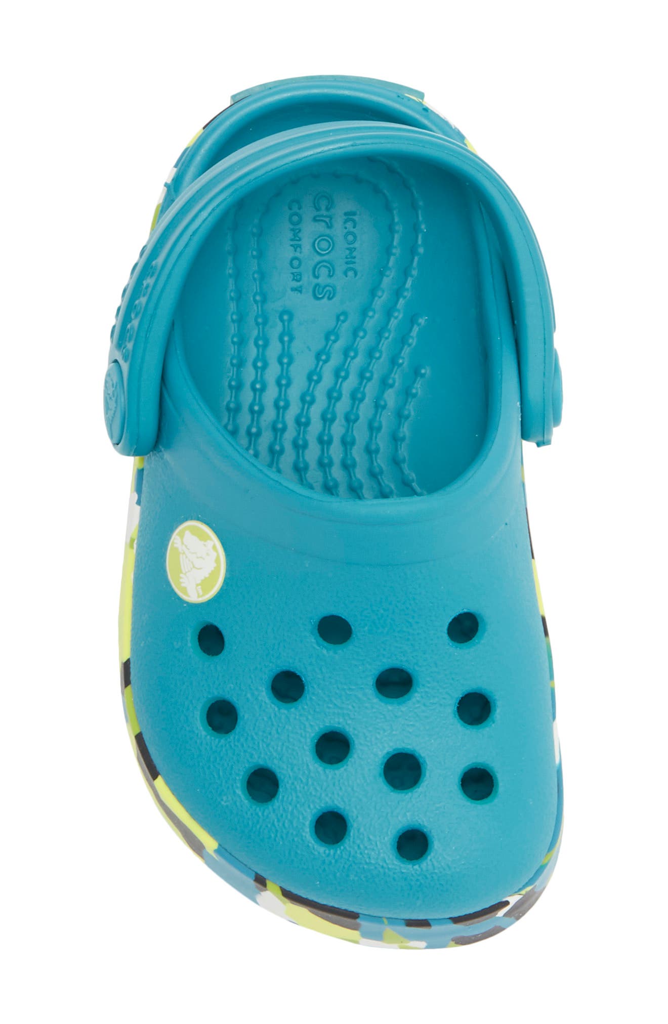CROCS Kids' Glow Confetti Clog, Alternate, color, Turbo Teal/ Multi