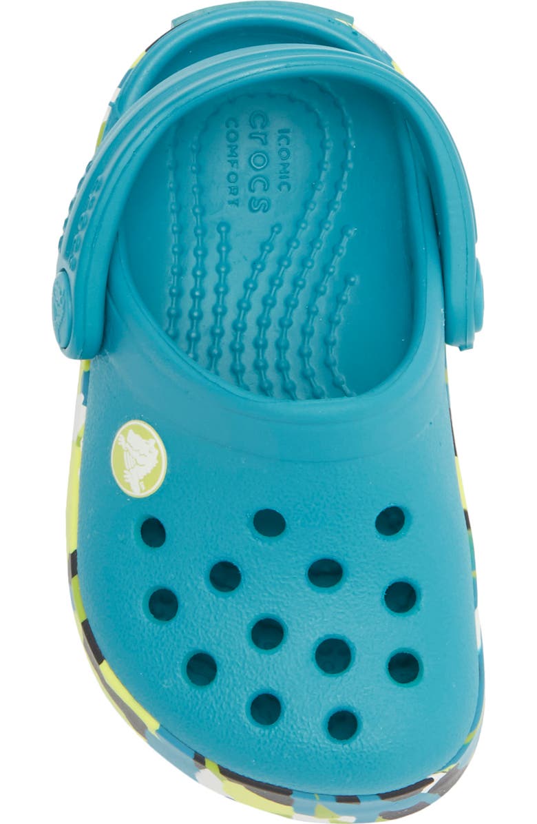 CROCS Kids' Glow Confetti Clog, Alternate, color, Turbo Teal/ Multi