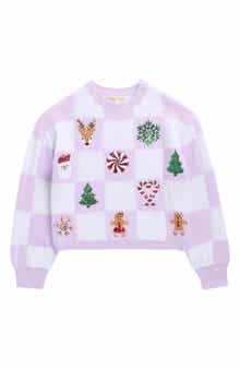 Kids' Check Sequin Sweater
