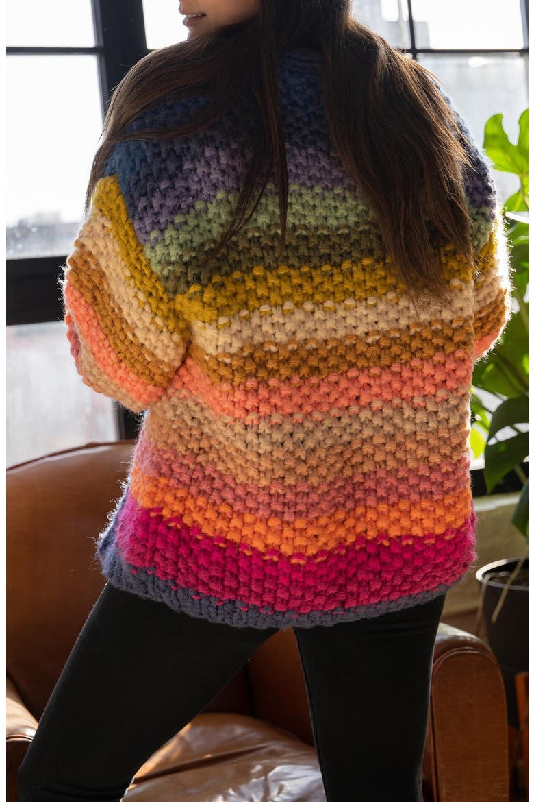 Mayflower Stripe Crochet Cardigan, Alternate, color, BRIGHT MULTI