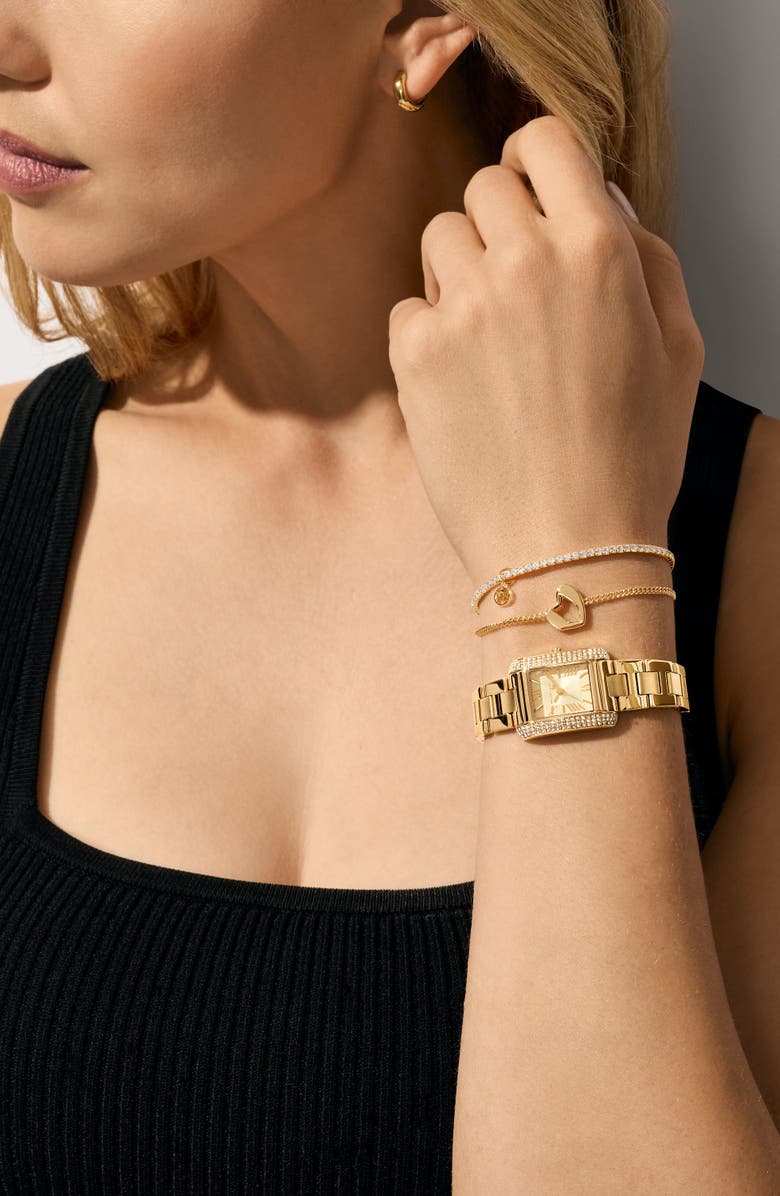 Michael Kors Emery Crystal Quartz Bracelet Watch & 2 Chain Bracelets Set, 22mm, Alternate, color, Gold