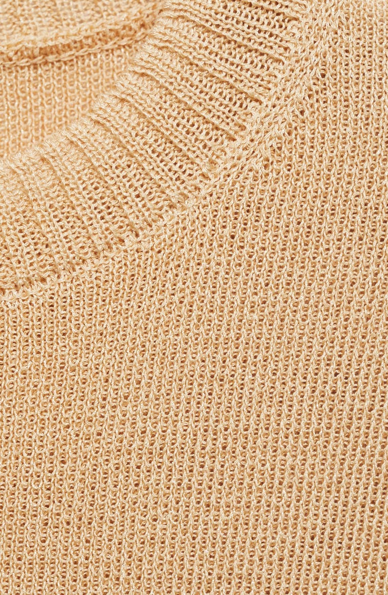 MANGO Short Sleeve Crop Sweater, Alternate, color, Light/ Pastel Grey