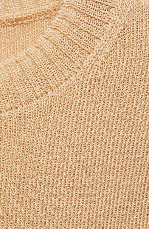 Mango Short Sleeve Crop Sweater In Gold
