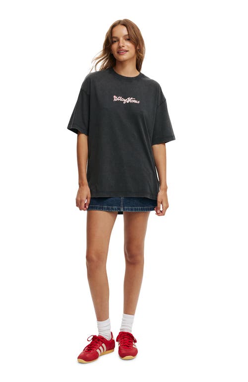 Cotton On The Lcn Music Boxy Graphic Tee In Rolling Stones Cherries